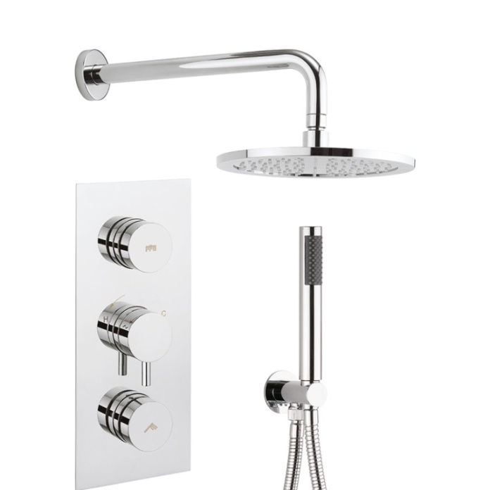 Product Cut out image of the Crosswater Kai Dial 2 Outlet Shower Bundle with Pencil Handset